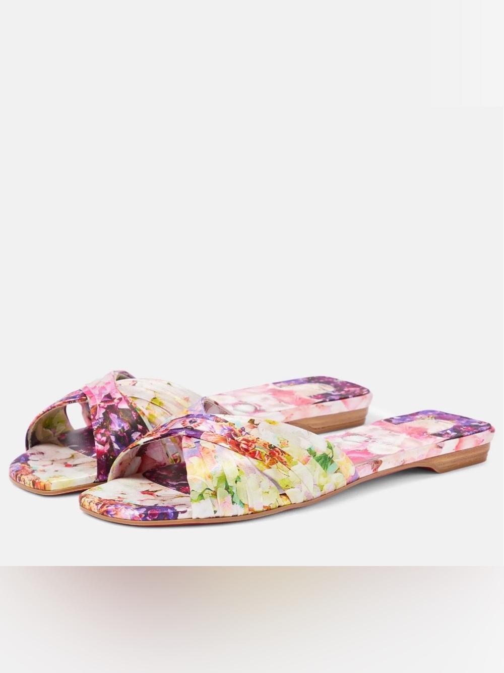 Christian Louboutin Floral Print Slide Mules NWT, dustbags and box